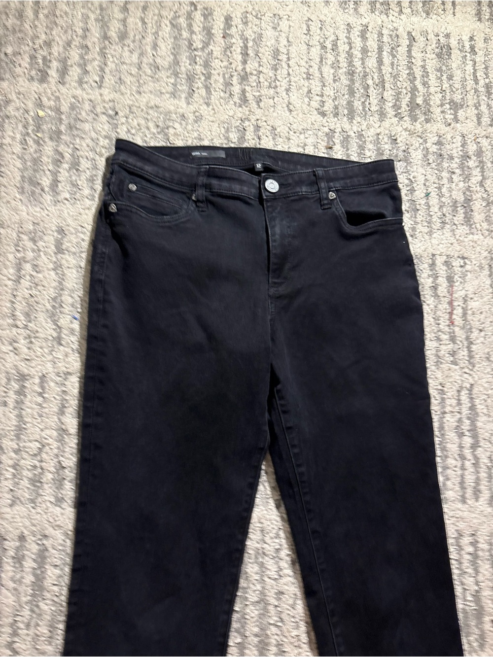 Kut from the Kloth sienna skinny black straight jeans pants size 12 - Picture 3 of 5